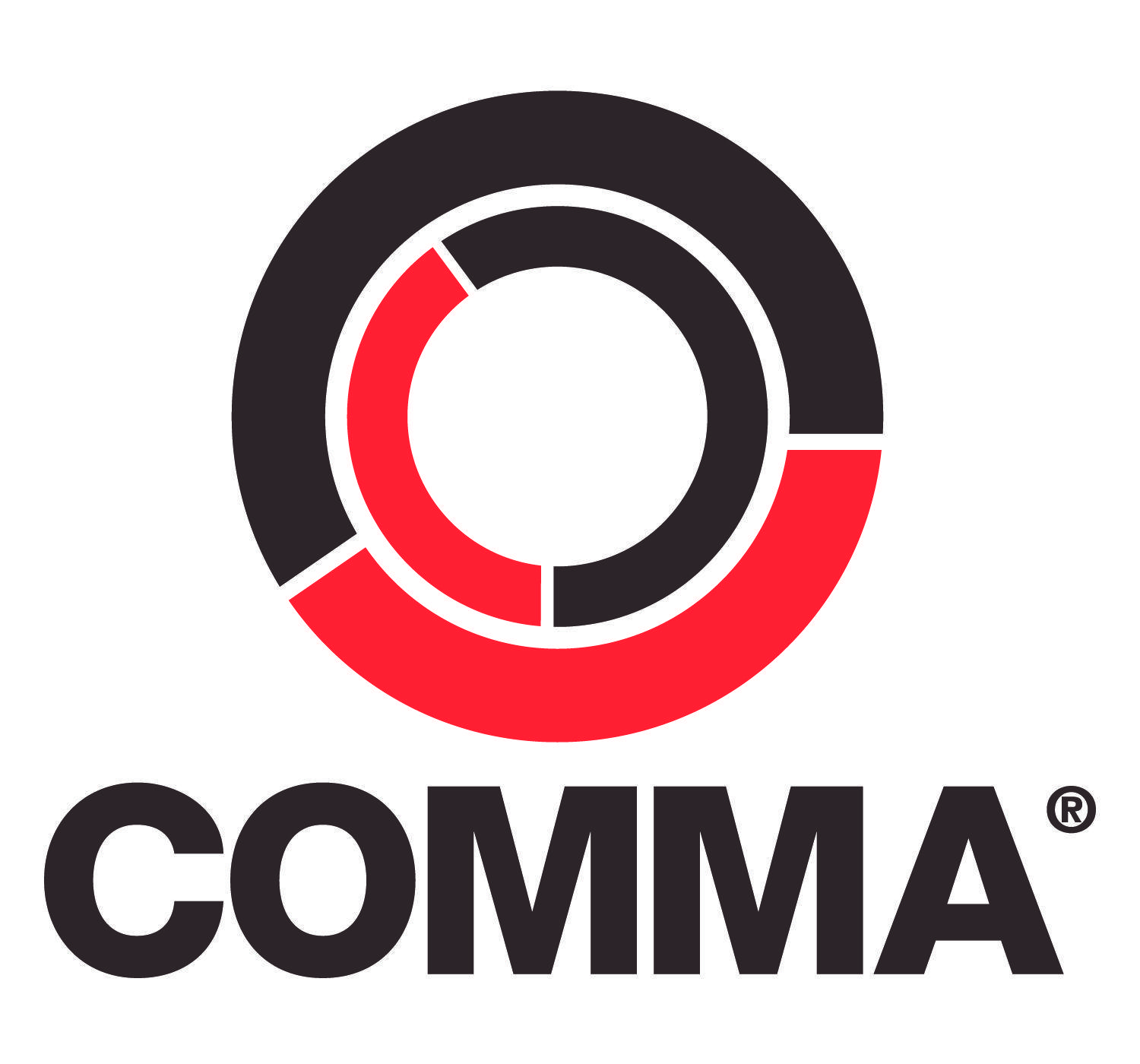 White Circle with Red Comma Logo - Red comma Logos