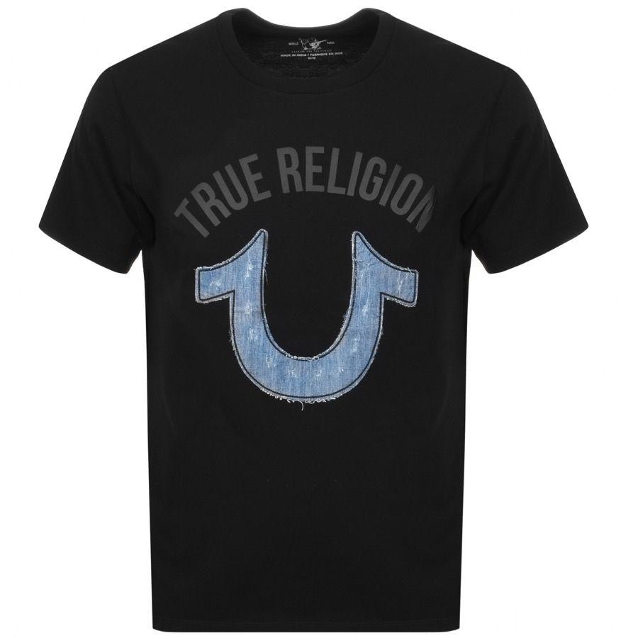 True Religion Horseshoe Logo - True Religion Horseshoe Logo T Shirt Black | Mainline Menswear
