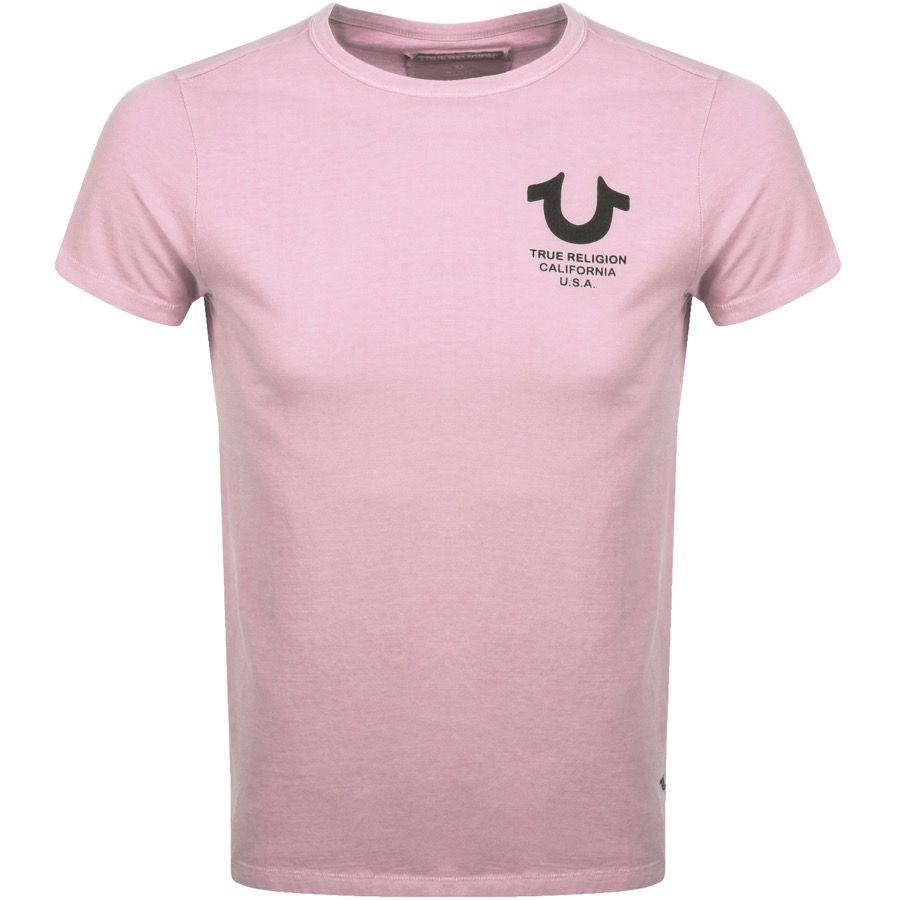 True Religion Horseshoe Logo - Shoptagr | True Religion Horseshoe Logo T Shirt Pink by Mainline ...