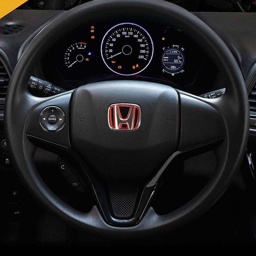 200 Honda Civic Logo - RED Car Steering Wheel Emblem Badge Logo Sticker Honda Civic Jazz