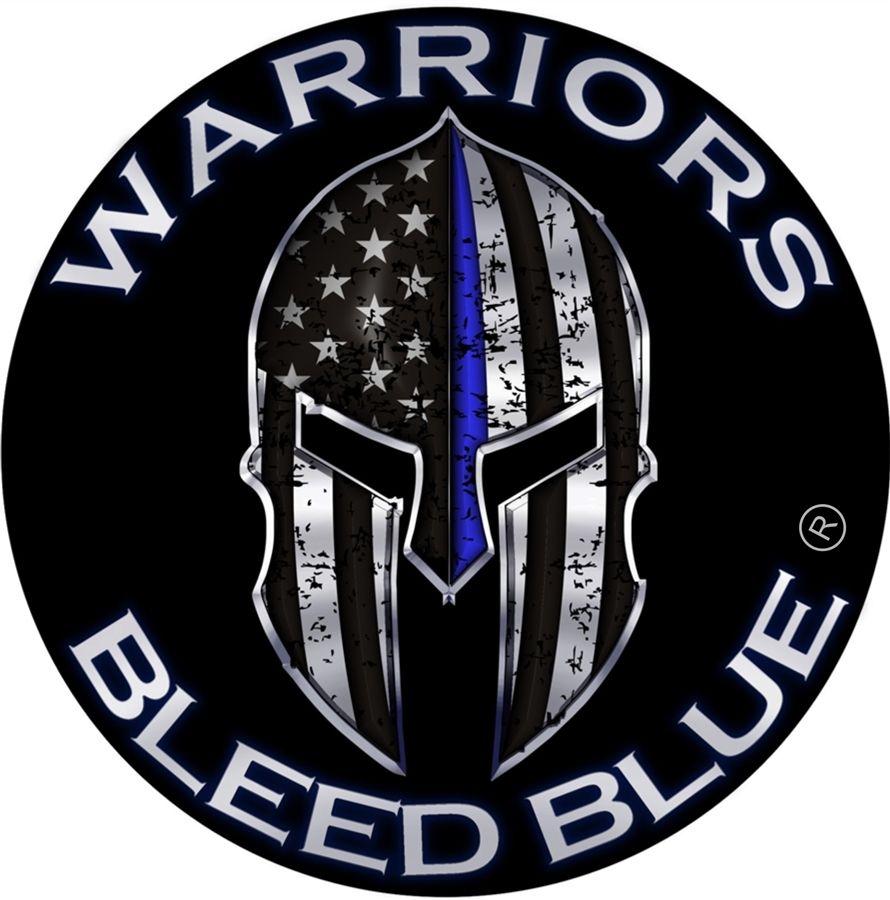 Thin Blue Circle Logo - Warrior Bleed Blue Metallic Thin Blue Line Reflective Circle Decal