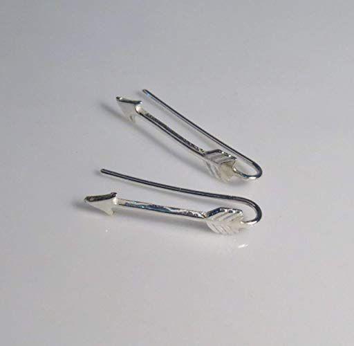 Two Silver Arrow Pointing Up Logo - Amazon.com: Sterling Silver Arrow Ear Climber Earrings, Pair: Handmade