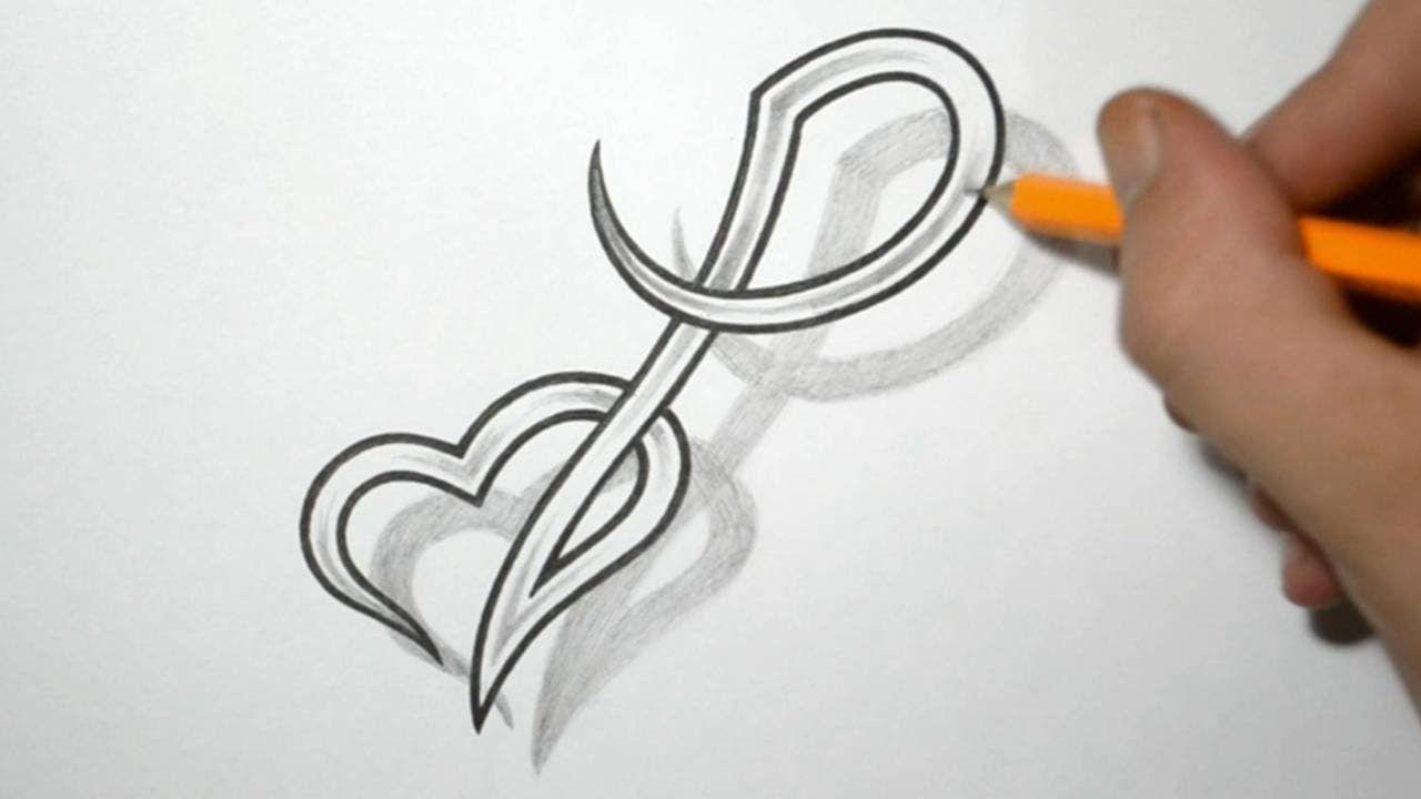 Fancy Letter V Logo - Designing Letter P and Heart Combined - Tattoo Design Ideas - YouTube