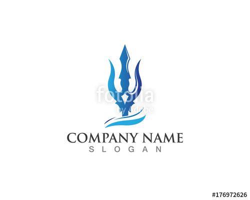 Trident Wave Logo - Magic Trident And Wave Logo Stock Image And Royalty Free Vector