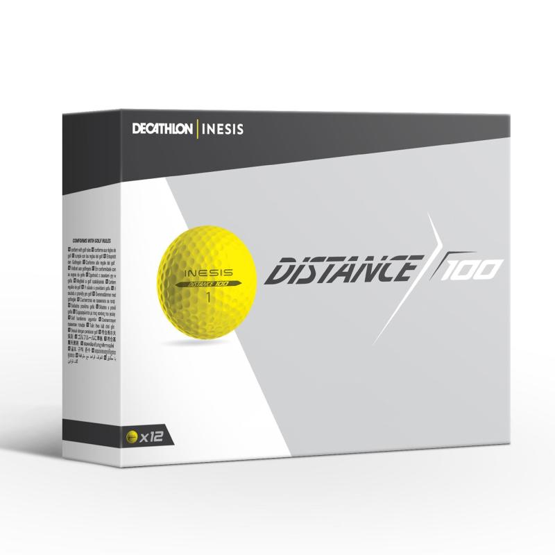 Yellow Ball Logo - DISTANCE 100 Yellow Balls x12 | Decathlon