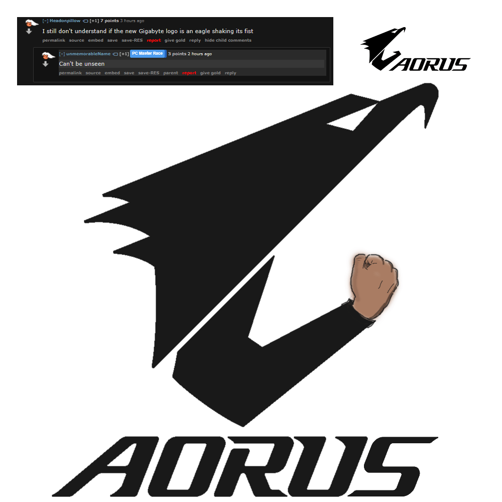 New Gigabyte Logo - After reading a recent comment about the Aorus/Gigabyte logo... - Imgur