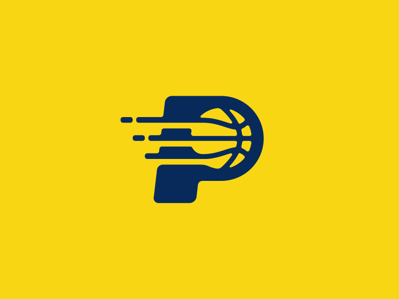 Yellow Ball Logo - Pacers Basketball Logo Design by Dalius Stuoka. logo designer