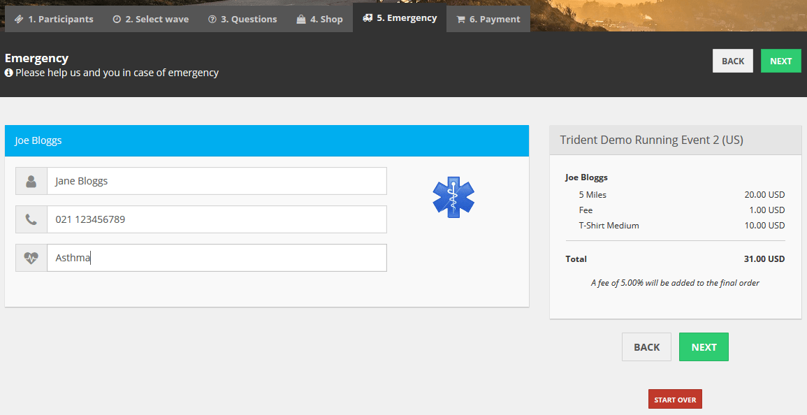 Trident Wave Logo - Emergency Contact Results