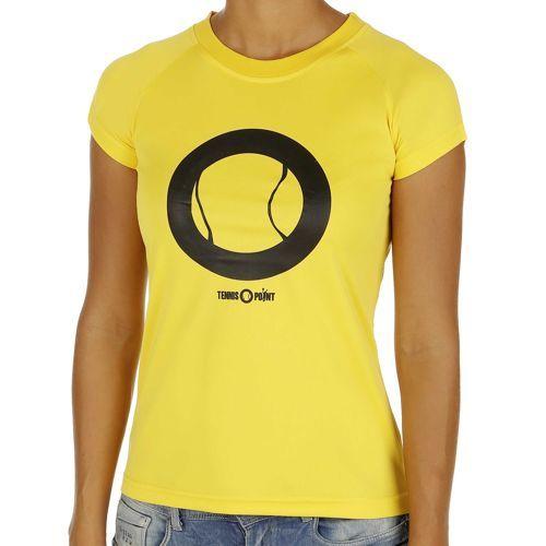 Yellow Ball Logo - Tennis-Point Funktions Ball Logo Crew T-Shirt Women - Yellow, Black ...