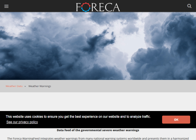Foreca MSN Logo - Foreca Weather Warnings Feed API Overview, Documentation