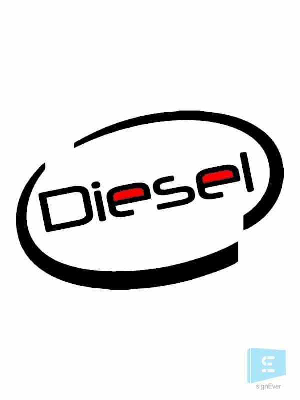 Oval Shaped Logo - Oval Shaped Logo Type Diesel Sticker Car Fuel Decal - Sign Ever ...