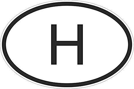 Oval Shaped Logo - Oval Shaped Hungary Country Code Car/ Motorbike Sticker: Amazon