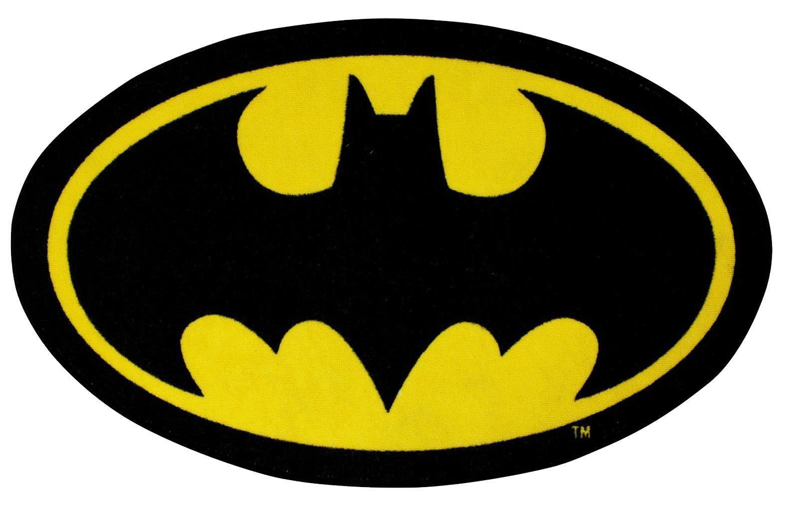 Oval Shaped Logo - Batman Batcave Kids Superhero Rug Childrens Character Bedroom