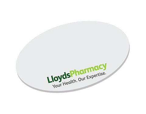 Oval Shaped Logo - Save on 125 x 75mm Oval Shaped Sticky Note Printed With Your Logo