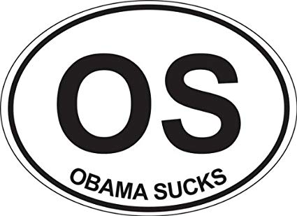 Oval Shaped Logo - Obama Sucks Oval; Oval Shaped Bumper Sticker: Automotive