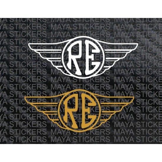 Re Logo - RE logo with wings design in custom colors and sizes D3