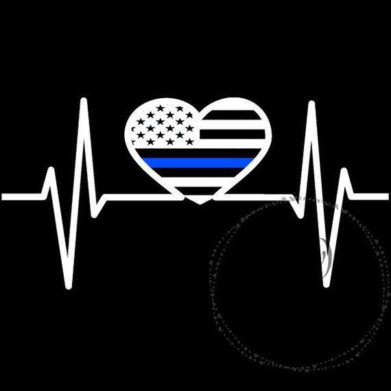 Thin Blue Circle Logo - Nurse White EKG Supporting Police Wife and Law Enforcement Thin Blue