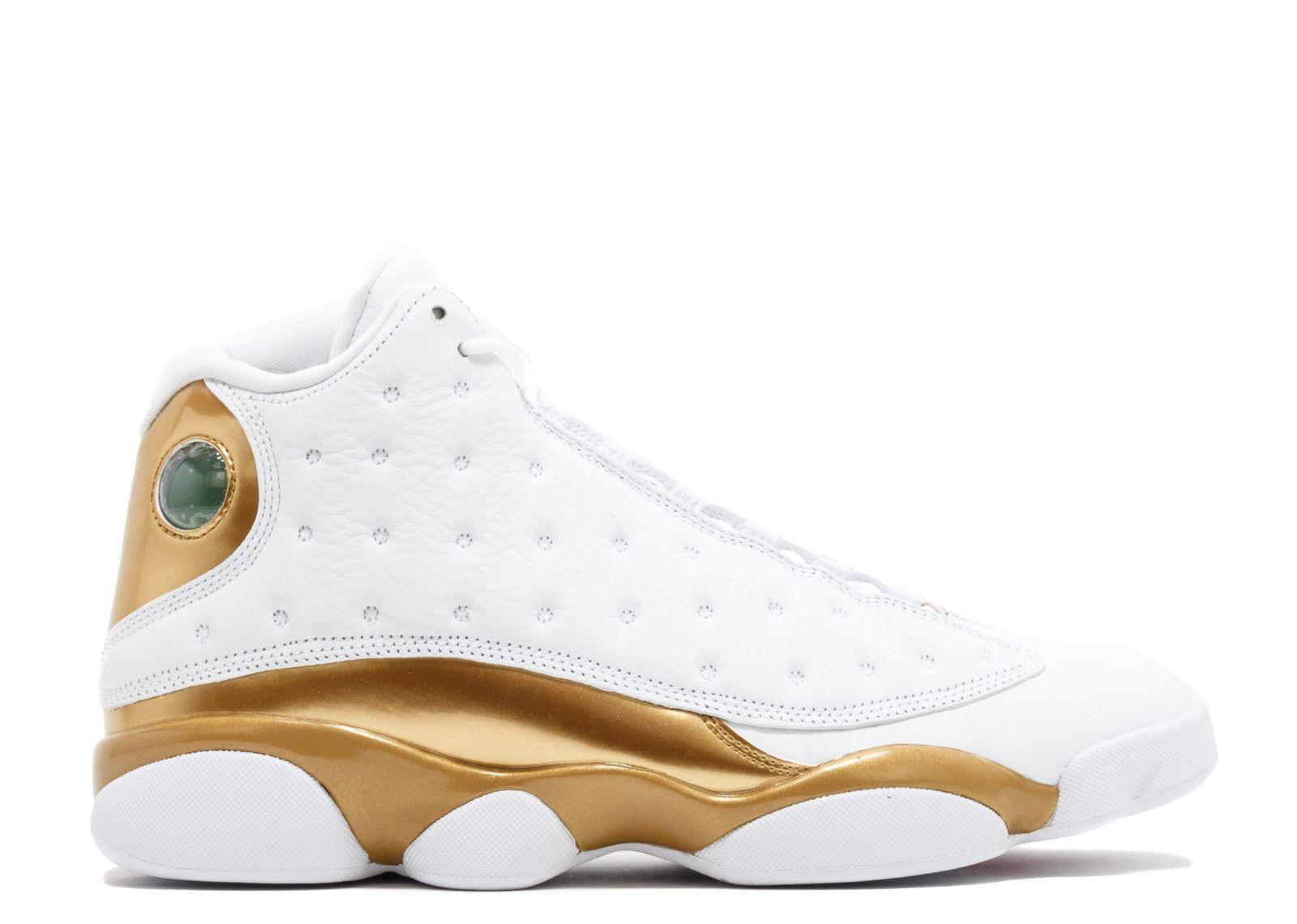 Gold White Jordan Logo - Air Jordan 13 Retro 