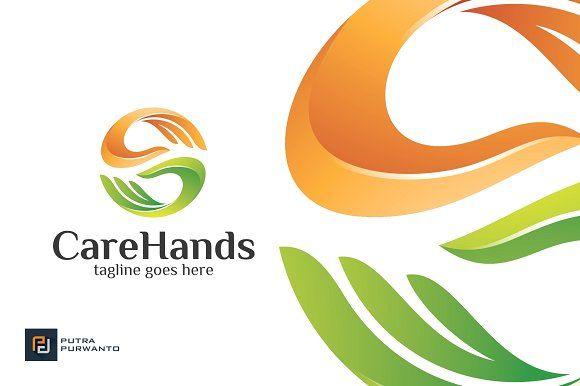 Orange Hands Logo - Care Hands Template Logo Templates Creative Market