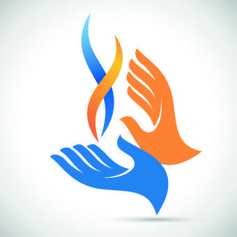 Orange Hands Logo - Hands logo design vector Free vector in Encapsulated PostScript eps ...