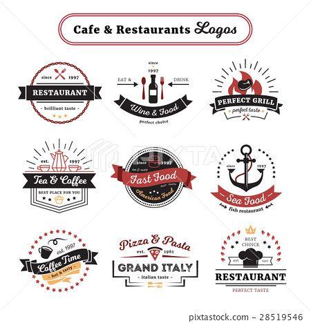 Vintage Fast Food Restaurant Logo - Cafe And Restaurant Logos Vintage Design - Stock Illustration ...
