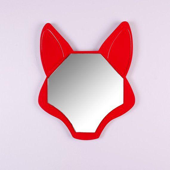 Red Fox Head Logo - Reynard Red Fox Head Shaped Mirror Wall Decor Home Decor | Etsy