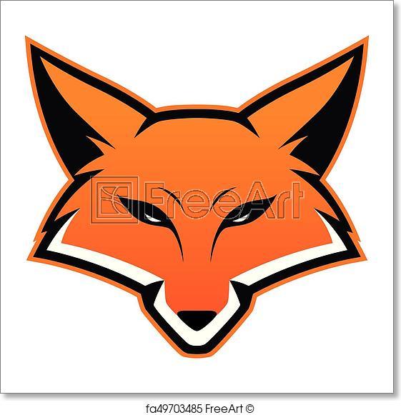 Red Fox Head Logo - Free art print of Fox head mascot. Clipart picture of a fox head