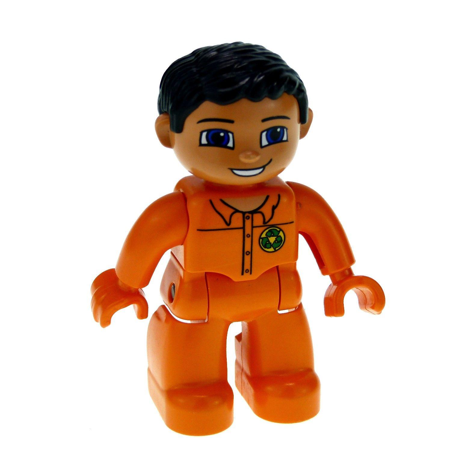 Orange Hands Logo - x Lego Duplo brick Figure Ville Male Orange Legs Orange Hands