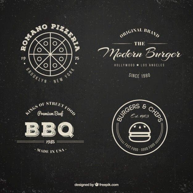 Vintage Fast Food Restaurant Logo - Download Vector - Restaurant logo collection in vintage style ...