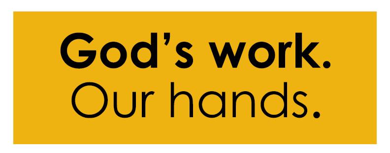 Orange Hands Logo - God's work Our hands logo - Augustana Lutheran Church, Denver, CO
