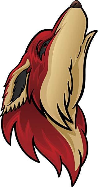 Red Fox Head Logo - Howling Red Fox Head Cartoon Vinyl Decal Sticker 4