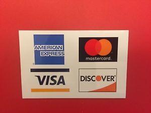 Visa MasterCard Discover Amex Logo - PACK CREDIT CARD LOGO DECAL STICKERS MasterCard Discover