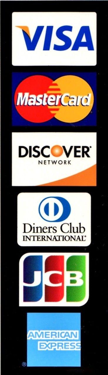 Visa MasterCard Discover Amex Logo - Visa / MasterCard / Discover /AMEX / JCB / Diners Club Decal Sticker