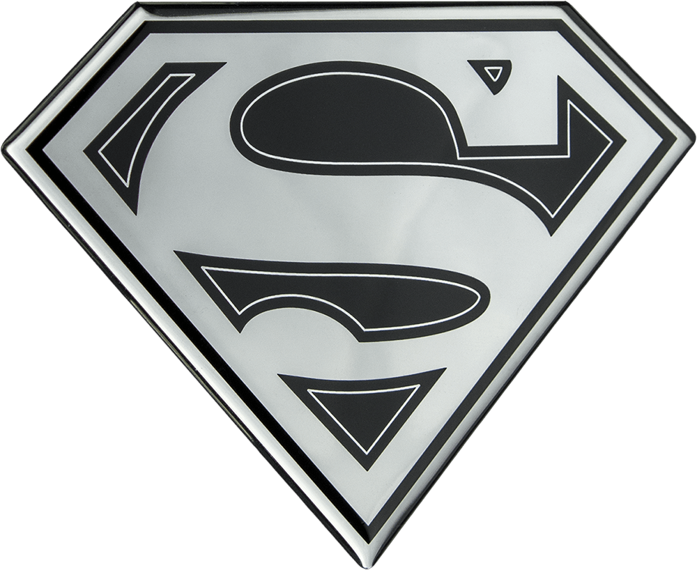Superman Logo - Superman - Superman Logo Black and Chrome Lensed Fan Emblem by Fan ...