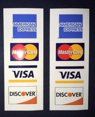 Visa MasterCard Discover Amex Logo - 2 CREDIT CARD LOGO DECAL STICKER - Visa, MasterCard, Discover ...