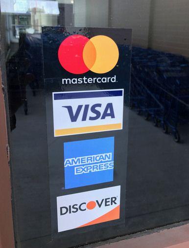 Visa MasterCard Discover Amex Logo - Mastercard VISA American Express Discover Window Decal