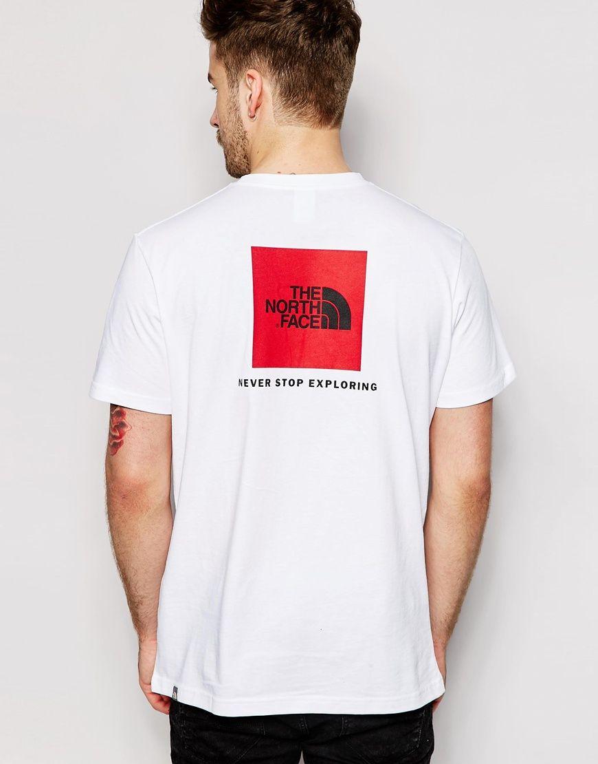Words a Box Red White Logo - The North Face T-shirt With Red Box Logo in White for Men - Lyst