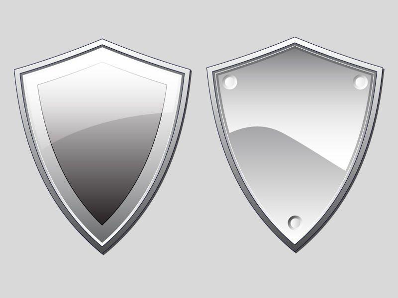 Silver Shield Logo - Two silver shield illustrations in vector format - TrashedGraphics