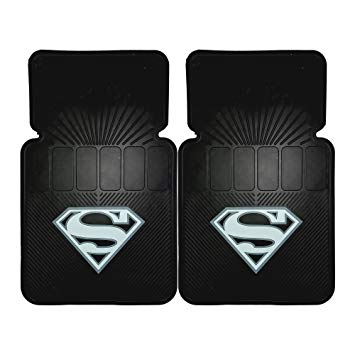 Black and Silver Shield Logo - Amazon.com: Superman Gray Silver Shield 2pc Front Black Rubber ...