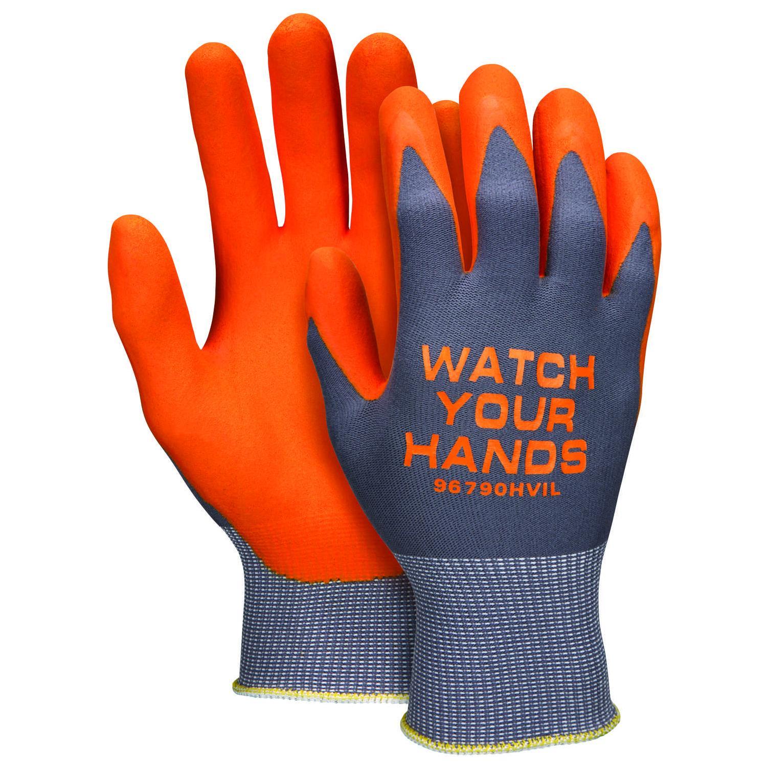 Orange Hands Logo - Memphis 96790HVI Nitrile Coated Gloves - 15 Gauge Nylon Shell ...