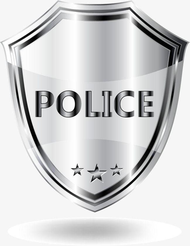 Black and Silver Shield Logo - Gray Metal Texture Shield, Vector Material, Police Badge, Silver