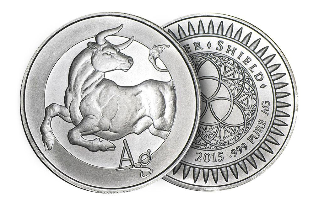 Black and Silver Shield Logo - Buy Silver ''Bull''-Silver Shield Round