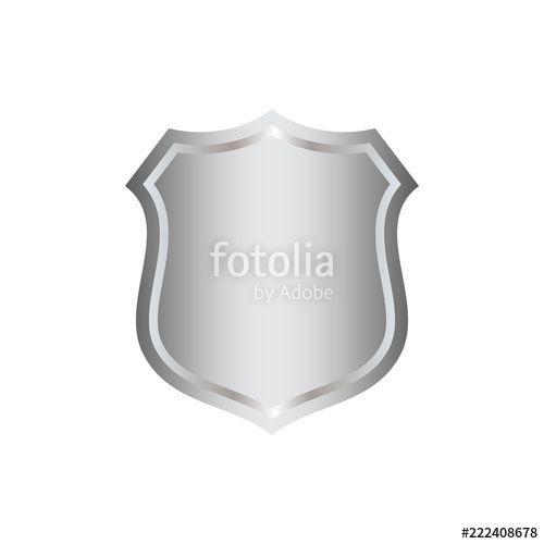 Black and Silver Shield Logo - Silver shield shape icon. 3D gray emblem sign isolated on white ...