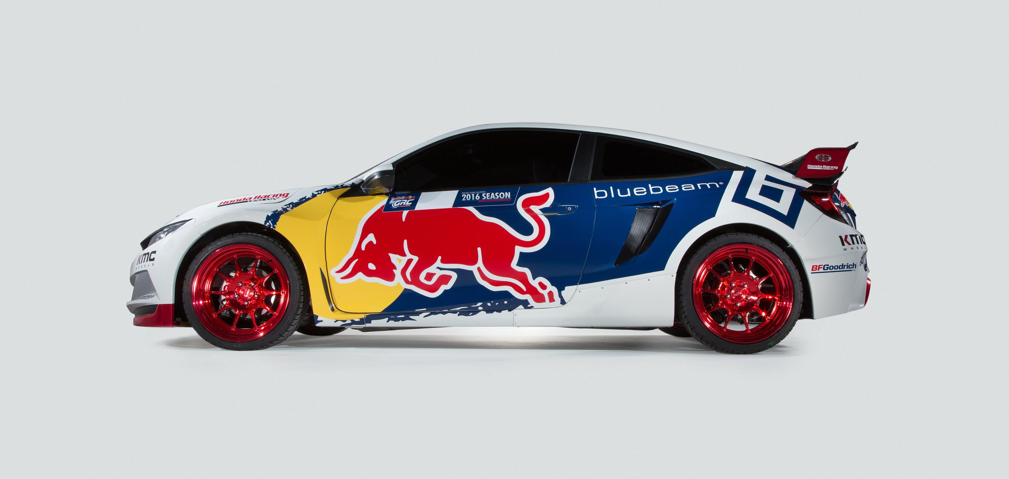 Red Bull Car Logo - 2016 Honda Civic Coupe Red Bull Global Rallycross Race Car Debuts in ...