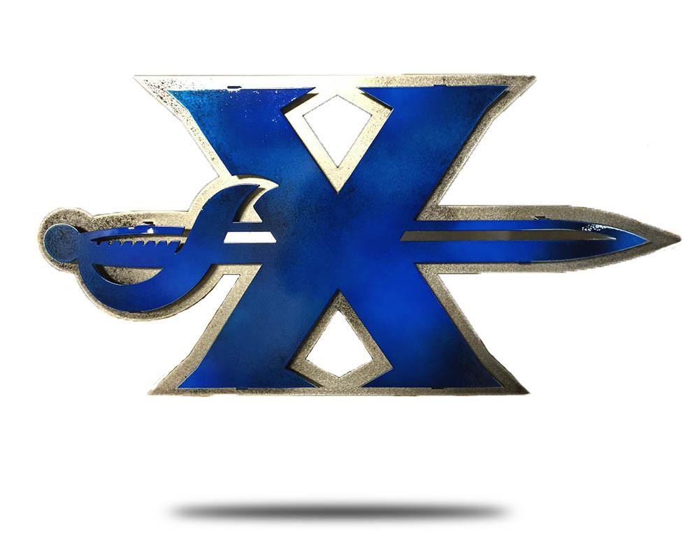 Xavier Logo - Xavier University Logo with Sword 3D Vintage Metal Artwork
