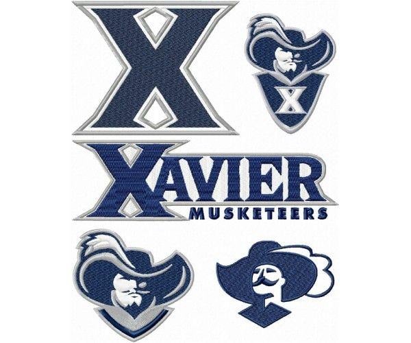 Xavier Logo - Xavier Musketeers 5 logos machine embroidery design for instant download
