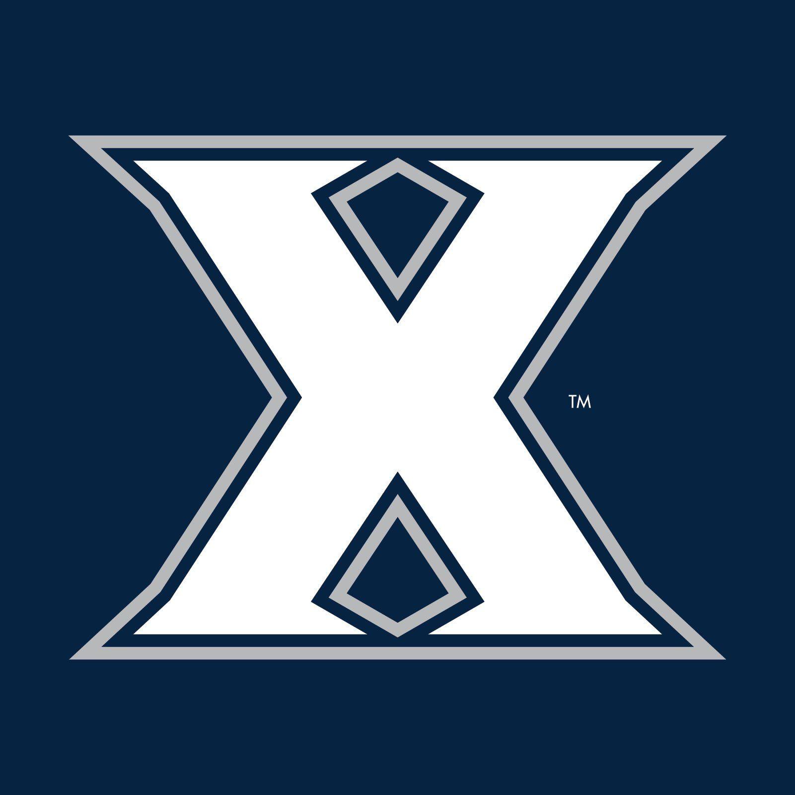 Xavier Logo - NCAA Primary Logo Long Sleeve Xavier - Navy - Underground Printing