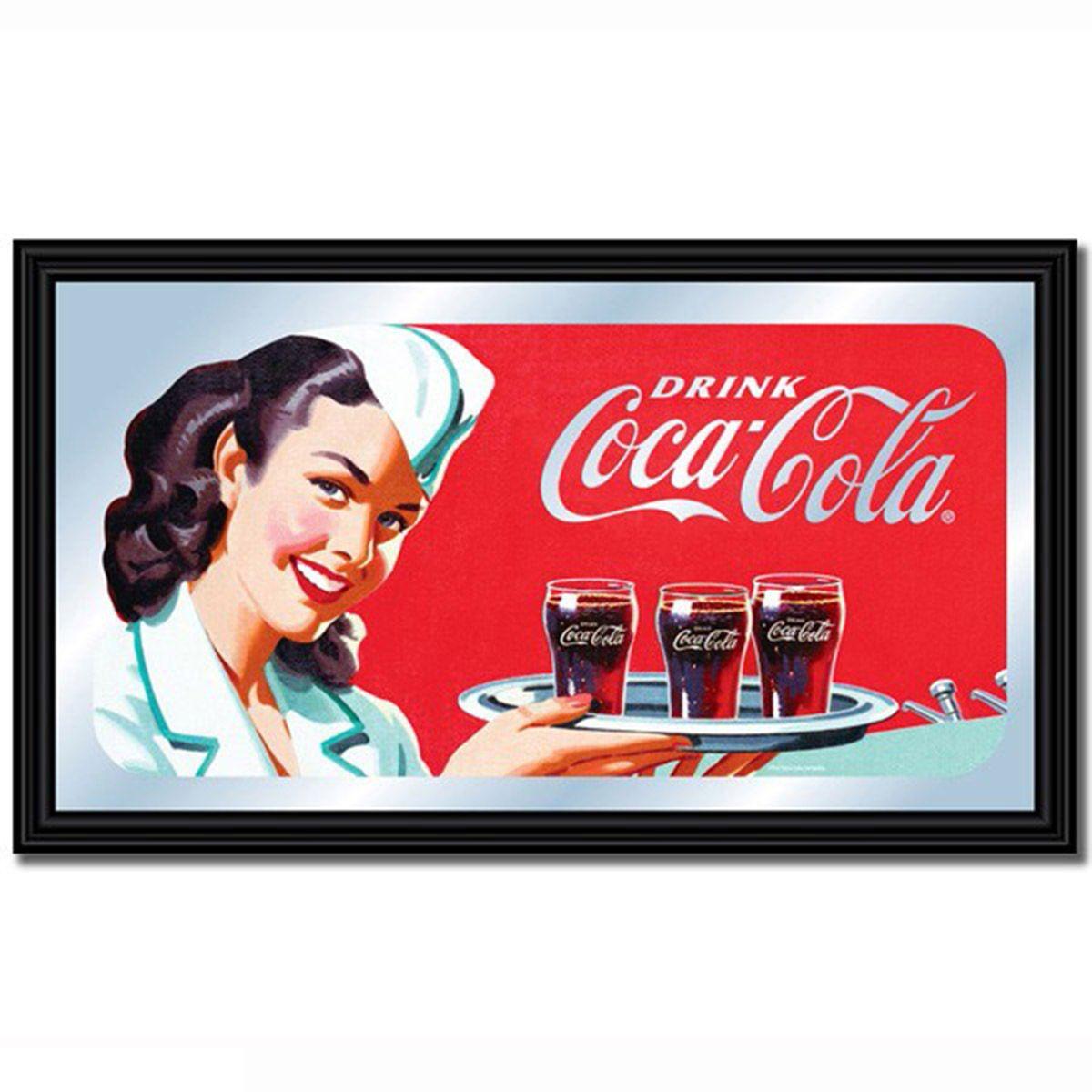 Old Coca-Cola Logo - Coca Cola Diner Waitress Decorative Mirror At Retro Planet