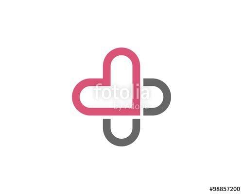 Heart and Cross Logo - Pink Heart Cross Healthcare Logo Stock Image And Royalty Free