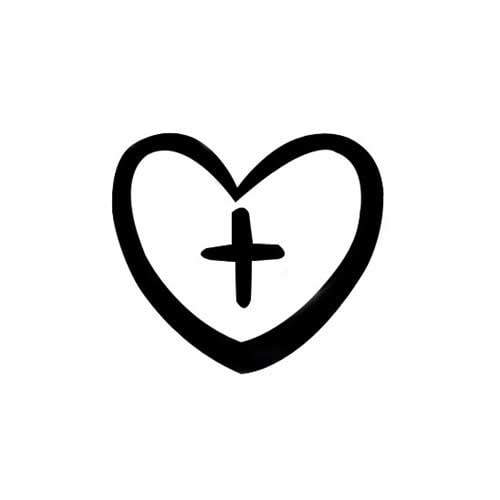 Heart and Cross Logo - Design Stamp | Heart with Cross 5mm | Cool Tools